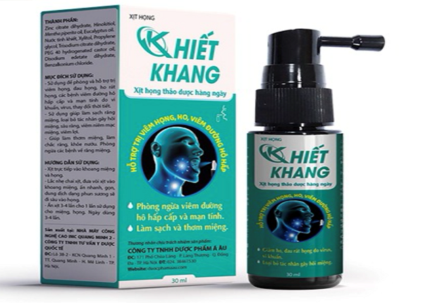 <center><em>Khiết Khang là sản phẩm hỗ trợ trị viêm họng, đau họng</em></center>
